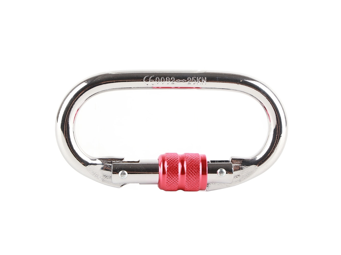 Mosquetão Mali ou Forma com Parafuso Trava 25kn Cc 0082 para escalada em Rocha Outdoor Vermelho