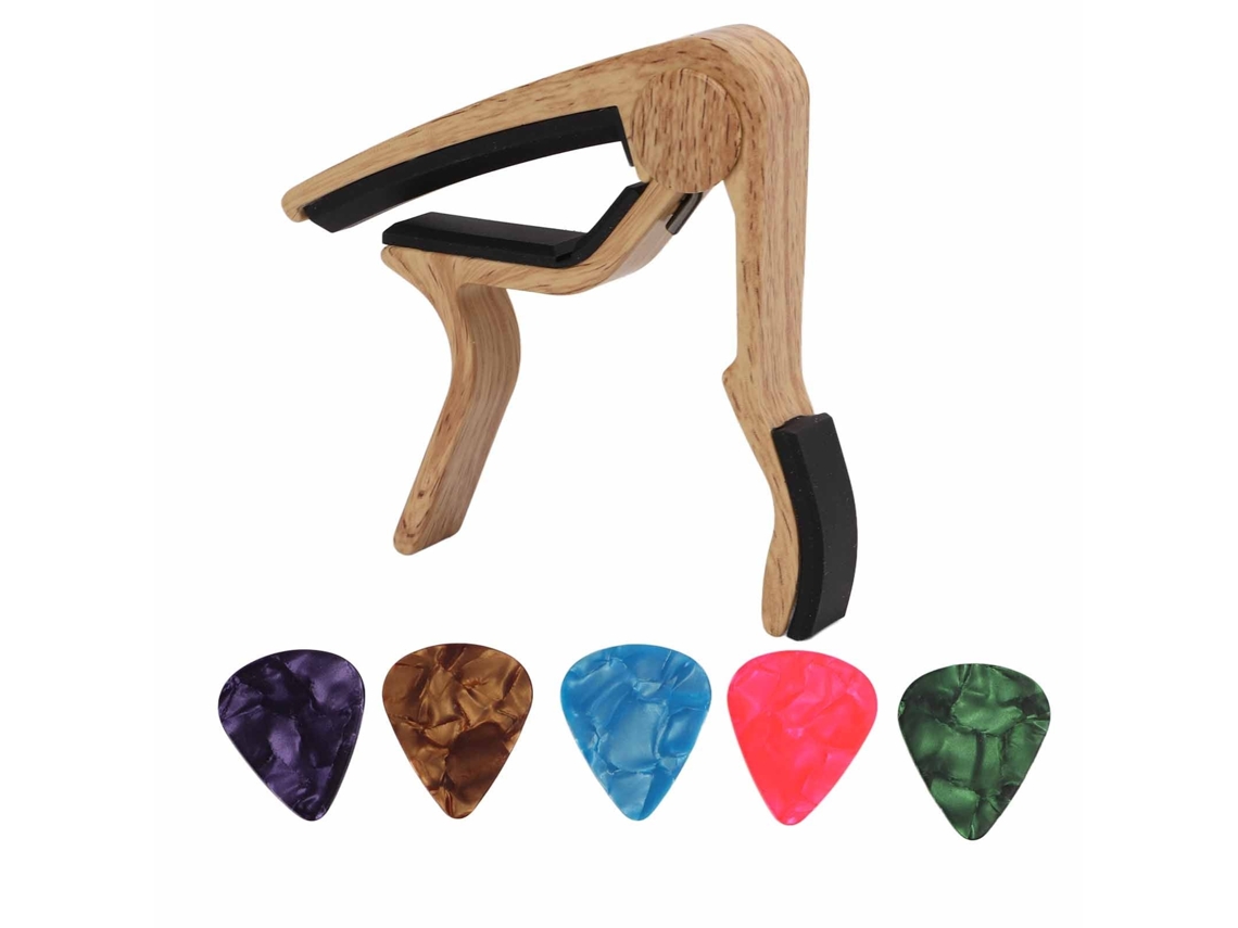 Lurelia Capotraste Para Guitarra, Baixo, Banjo E Outros Com Palhetas 5 Palhetas