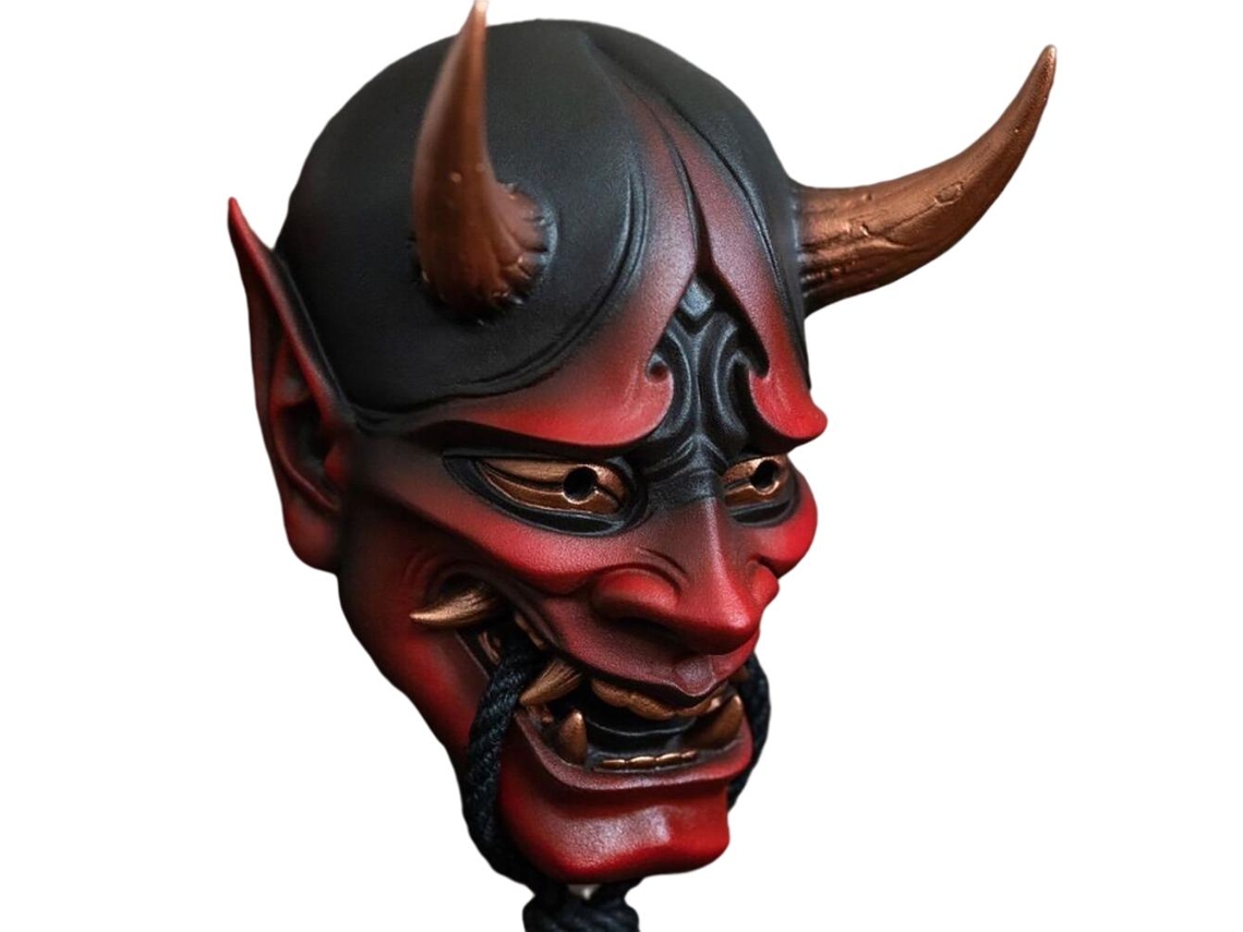 Primerox máscara de Látex Hannya Japonesa Cosplay Horror Halloween Carnaval Demonio Fantasia