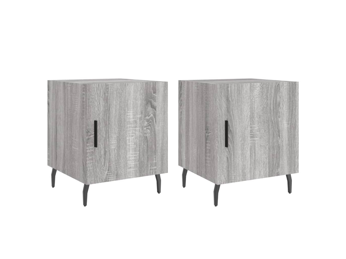 Bedside Cabinet, Bedside Cabinets Vidaxl Cinzeto Madeira Processada (n/a)