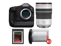 Eos R1 + Rf 70 200mm F/4 L Is Usm + 1 Sandisk 512gb Extreme Pro Cfexpress Type B + 3 Canon Lp e19 + Ebook “20 Dicas para Fotos Que Impressionam” CANON