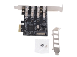 Placa De Expansão Pci E Usb3.0 Com 4 Portas 5gbps Superspeed Autoalimentada Para Pc Desktop