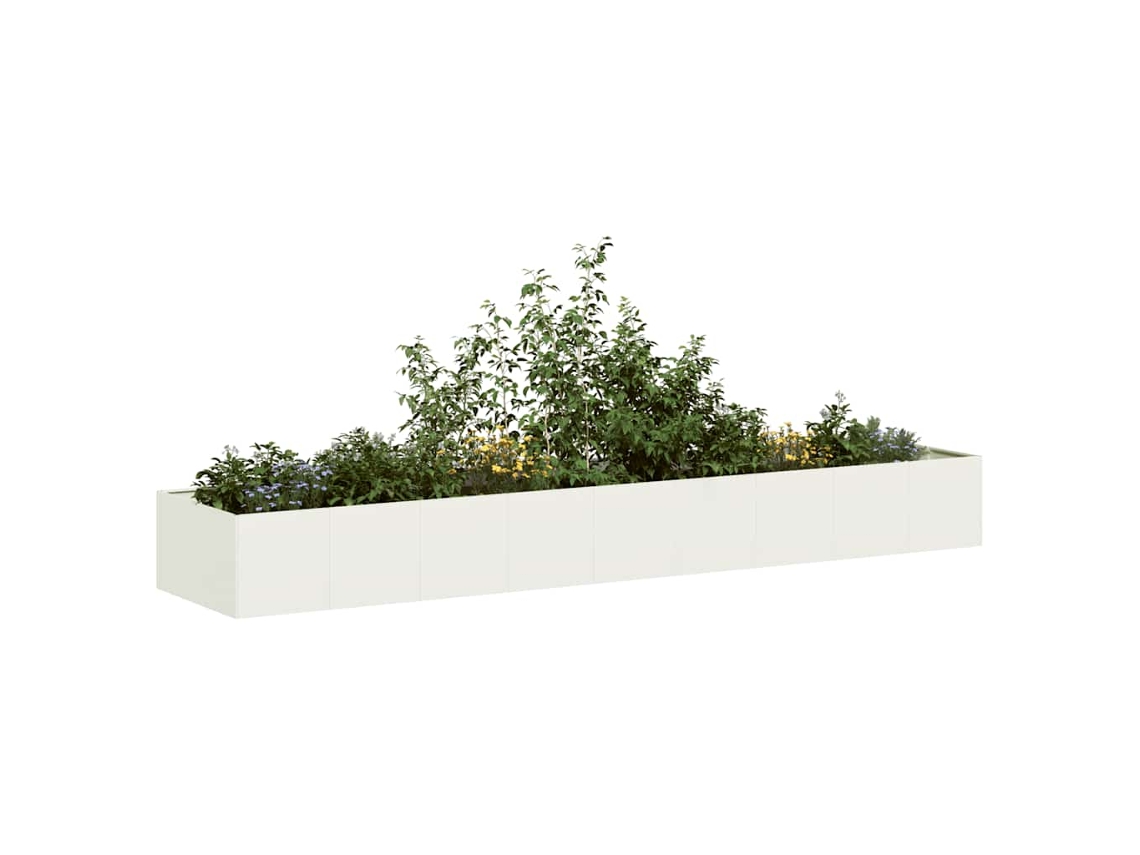 Vidaxl Vaso Floreira 360x80x40 Cm Aço Branco