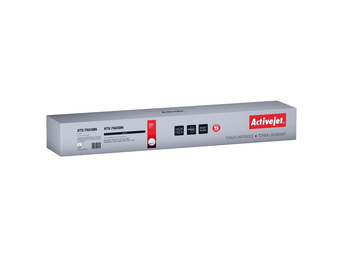 Tóner ACTIVEJET Atx-7665Bn Preto Xerox 250 252 7755 242 260. Xerox Workcentre: 7655 Xerox Docucolor: 240 7775 7665 7675 7765