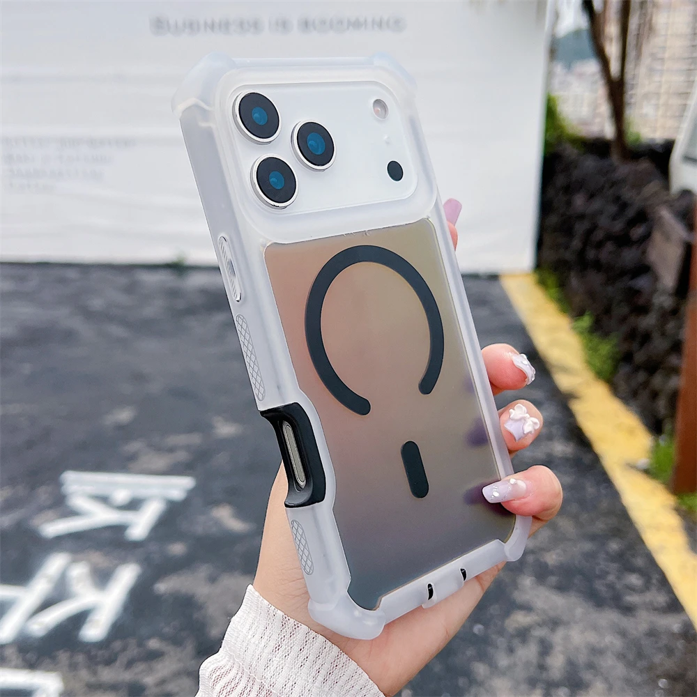 (iphone 17, Preto) Capa Magnética Resistente A Impactos Para Iphone, Com Proteção Dupla Na Moldura Da Câmera.