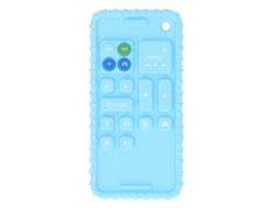 Mali brinquedo de Chiclete Dental em Forma de Smartphone Silicone para Bebê com Botões Multiformas Azul