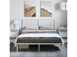 Vidaxl Estrutura De Cama Com Cabeceira 150x200 Cm Metal Branco