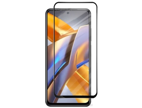 EVELATUS Full Cover Vidro 2.5D Xiaomi Redmi Note 10S / Poco M5S Antiestático / Cola Japonesa Preta