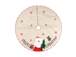 Saia De Natal Em Linho Com Bordado De Árvore, Decoração Elegante By Laxiscreed