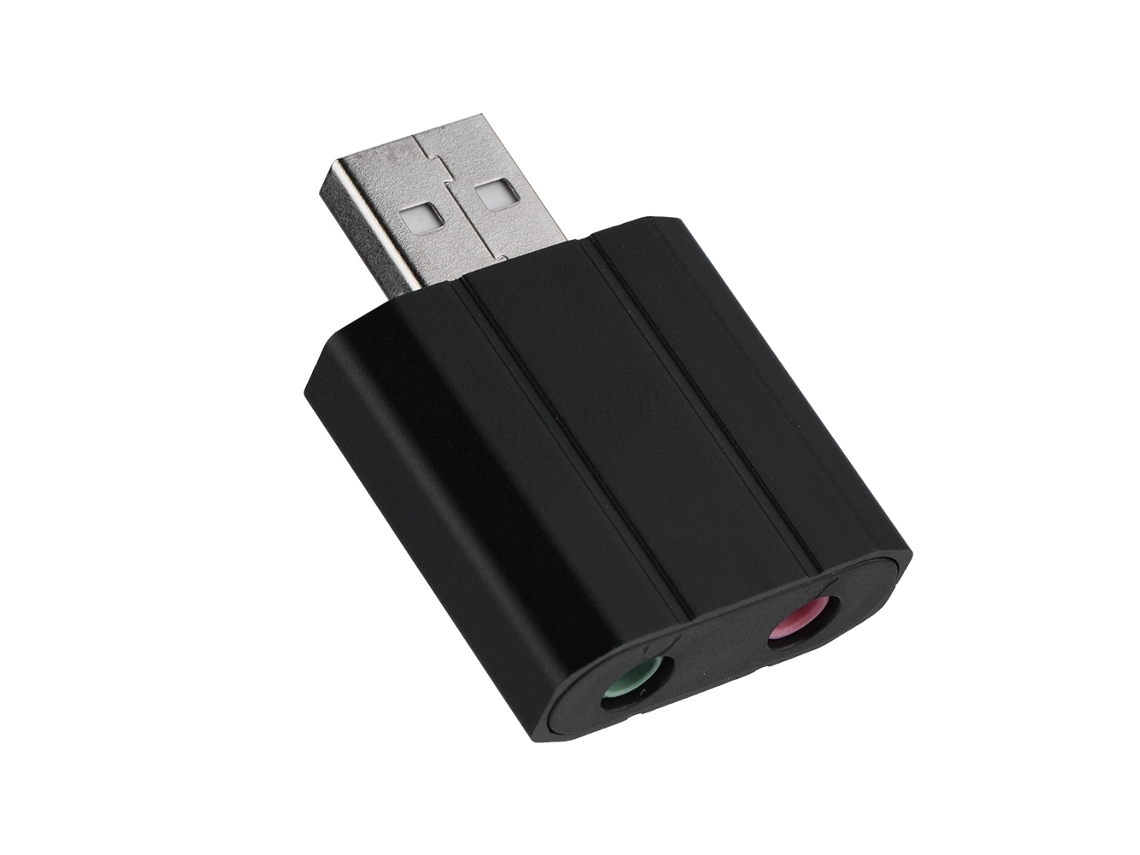 Adaptador De Áudio Estéreo Usb 2.0 Externo Para 3.5mm Com Microfone E Alto-falante