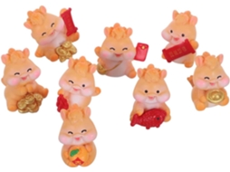 Conjunto 8 Miniaturas Cavalos Acessórios Criativos Resina Resistente Desbotamento Decoração Escritório Ao Casa GOKOCO