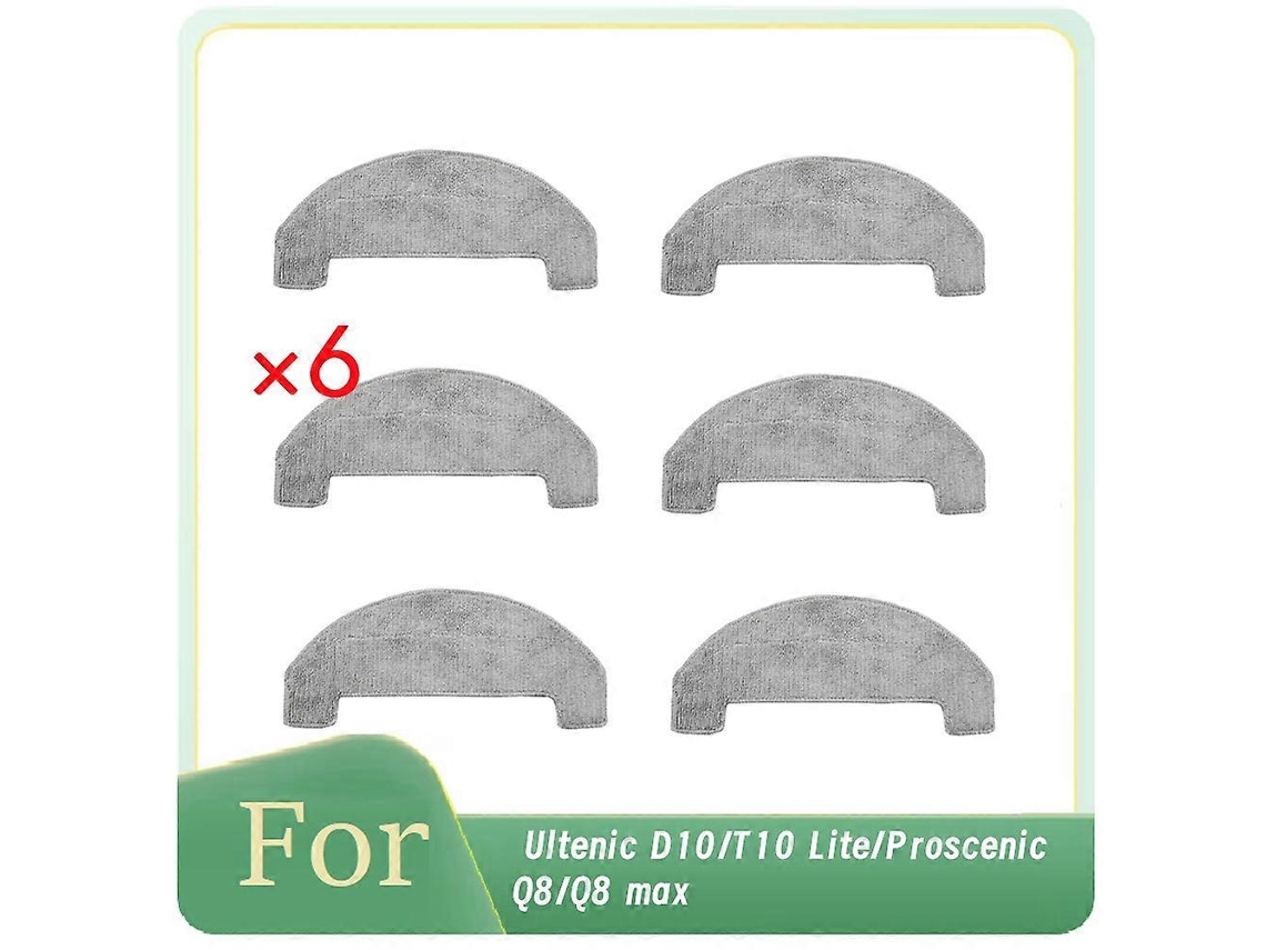Pano De Limpeza Para Aspirador De Pó Ultenic D10/t10 Lite/proscenic Q8/q8 Max - Acessórios E Peças De Reposição (6 Unidades)_glo