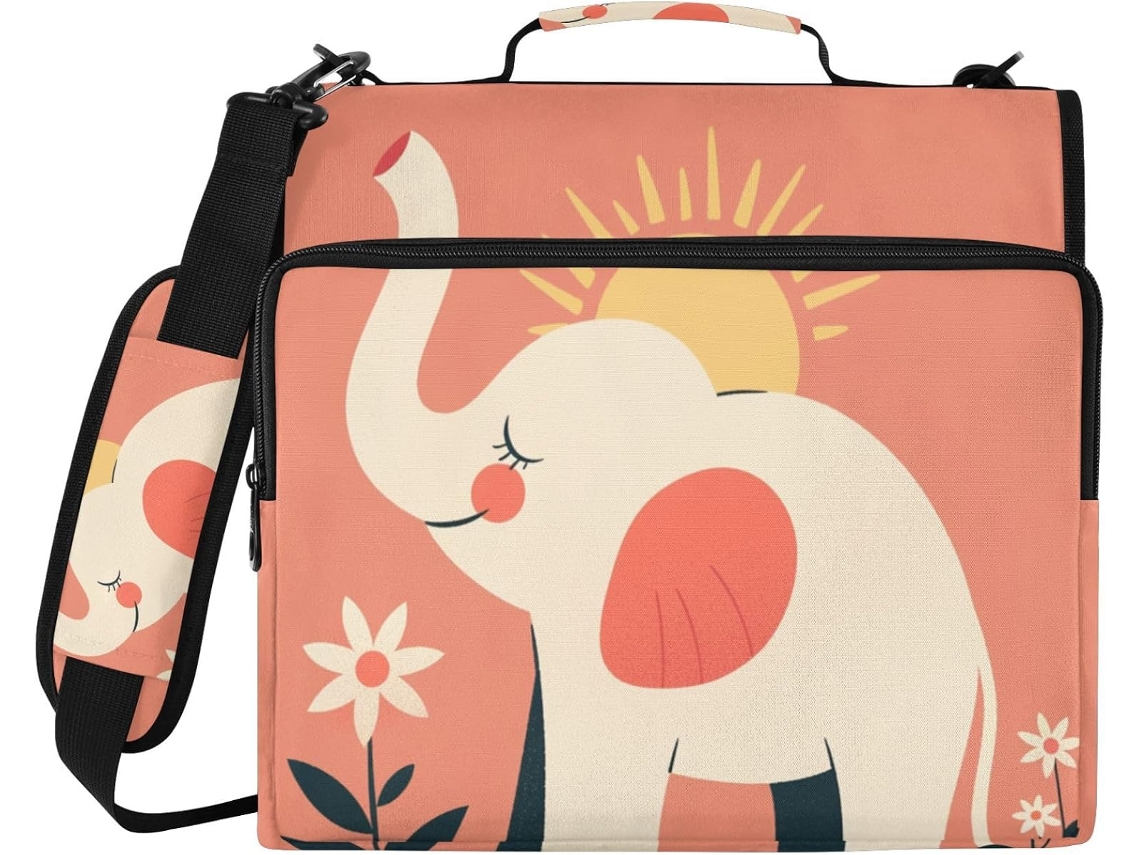 Crie Seu Próprio Sunshine Elephants Pasta De 3 Argolas Com Alça, Organizador De Material Escolar Para Escola