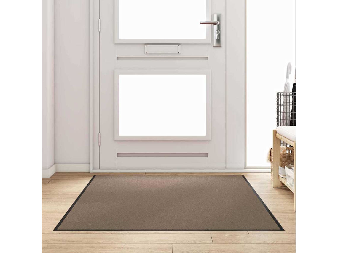 Vidaxl Tapete De Entrada Bege E Preto 120 X 180 Cm 100% Poliamida