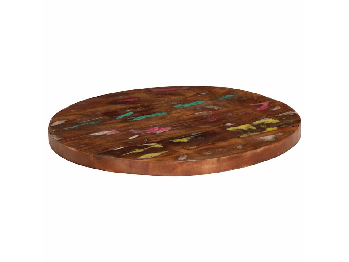 Vidaxl Tampo De Mesa Redondo Ø40x2,5cm Madeira Recuperada Maciça