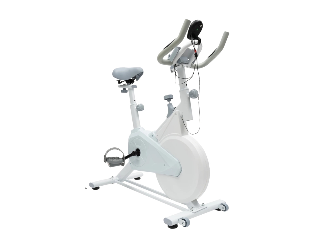Bicicleta Ergométrica Vertical, Resistência Ajustável, Display Eletrônico, Branco