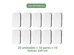 Adesivos de Eletrodos de Gel para Emagrecimento e Estimulação Muscular por Pulso Ems MDUG (182 Unidades, 20 Unidades, 5x9cm)