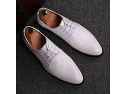 2026 zapatos de Cuero Formales Hombre Oxford Rojo Geométrico para Negocios Fiesta Boda Tipo Basic Ybqjoo 48 Blanco