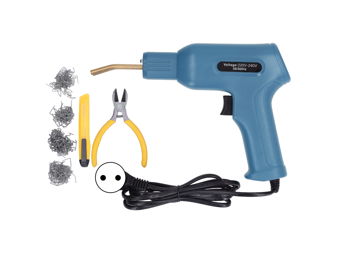 Kit de solda com pregos para reparo de plástico automotivo de 50 W, para-choques, com 4 tipos de pregos, plugue europeu 220-240 V.