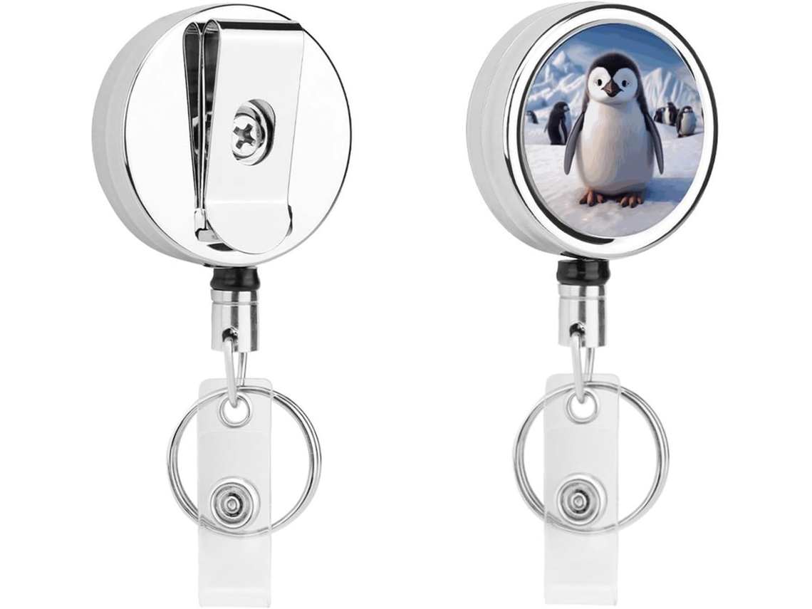 Porta Crachá Retrátil Fofo Em Formato De Pinguim Enfermagem, Com Clipe, Chaveiro Charmoso Identificação, Porta