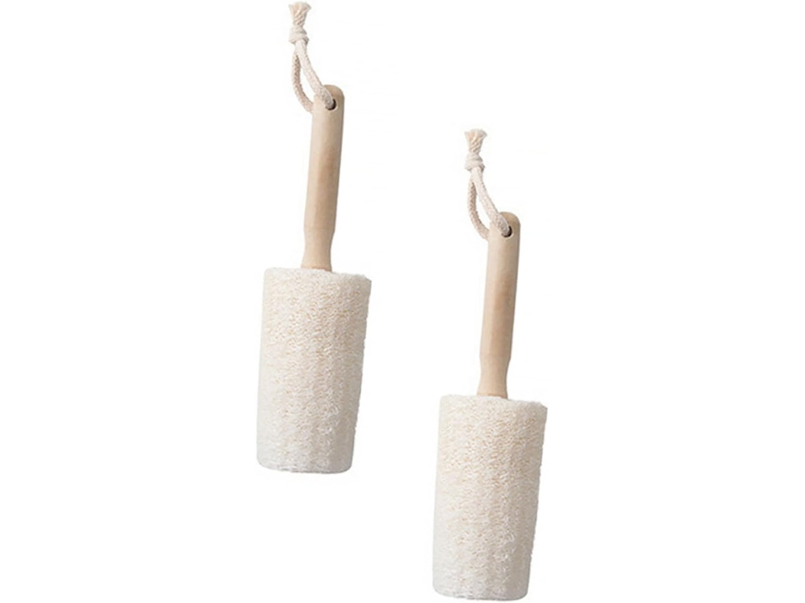 Escova De Banho Alipis 2 Peças Com Bucha Vegetal Para Limpeza Corporal E Esfoliação Acessório Banheiro