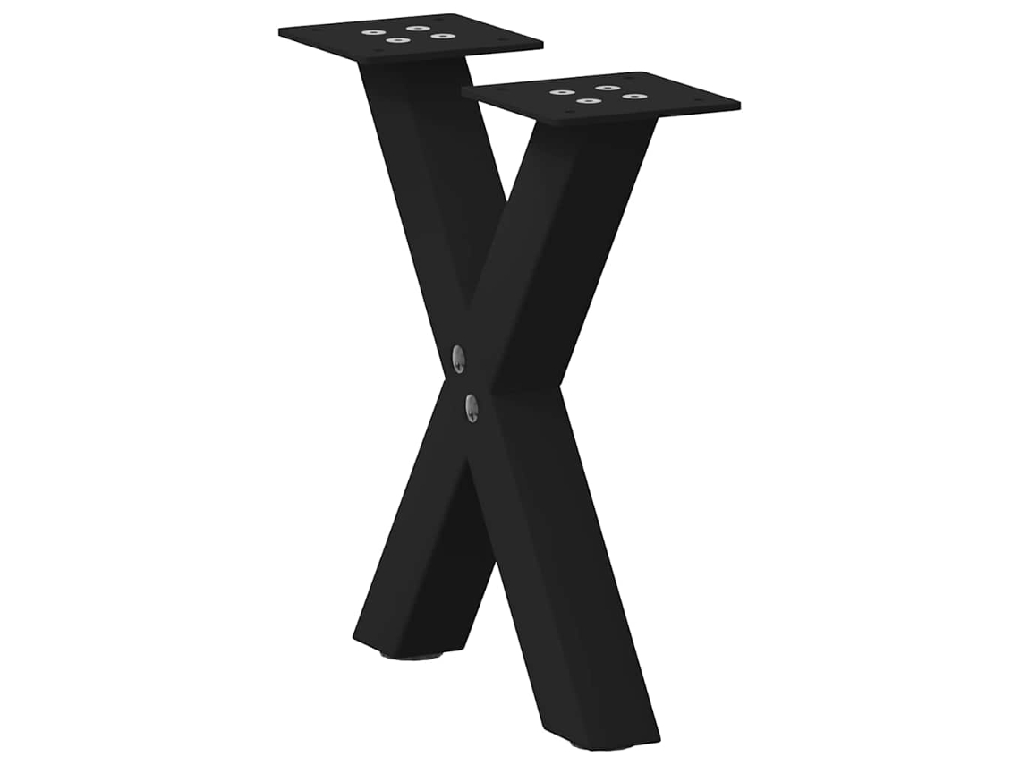 Vidaxl Pés Para Mesa De Centro Em Formato De X, 2 Peças, Preto, 37x(30-31) Cm, Aço