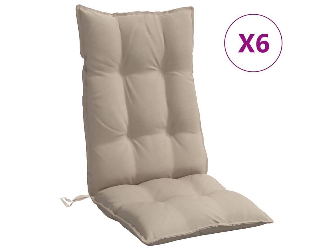 Highback Chair Cushion, Highback Chair Cushions Vidaxl Cinzento-acastanhado Tecido (n/a)