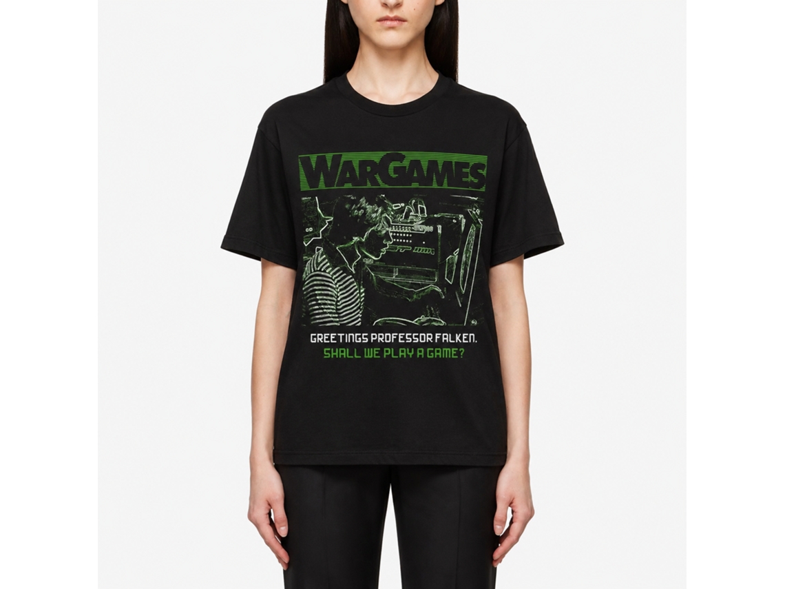 Rockinstone Wargames Movie Greetings Professor Black Adult T-shirt Size:xl