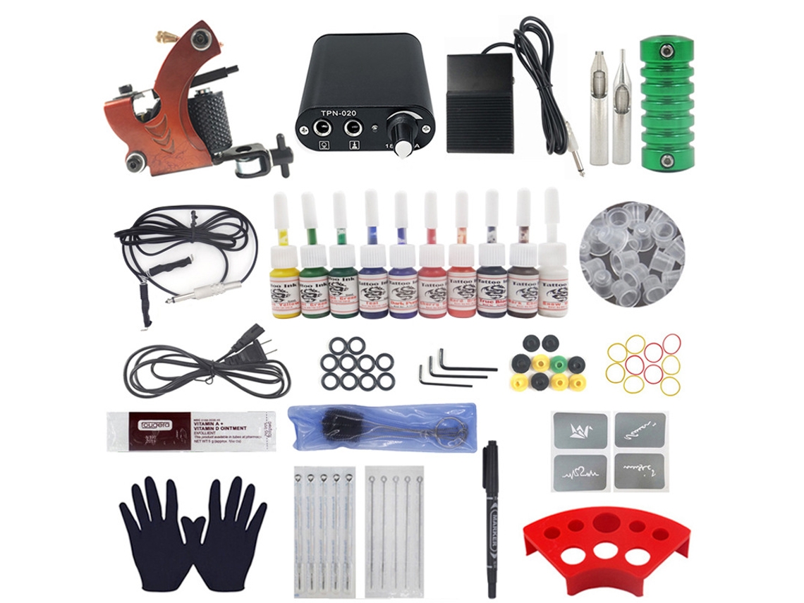 10 Color Javelin Apprentice Tattoo Kit, LOVEBABYLY begineer Complete Tattoo Kit U.S. PLUG