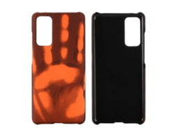 Capa Protetora Com Adesivo E Sensor Térmico Em Pc Para Samsung Galaxy A32 5g (preto E Vermelho)