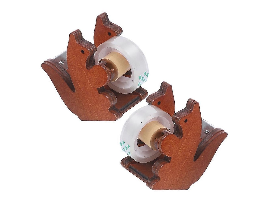 Dispensador de Fita Adesiva para Mesa, Modelo Exclusivo em Formato de Esquilo, Marrom Claro, 8,70 X 6,00 X 3,30 Cm, com 2 Unidades. GOKOCO