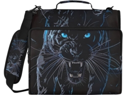 Estojo Lápis Com Estampa De Pantera E Leopardo Preto, Com 3 Argolas, Organizador Com Zíper E À Prova D Água