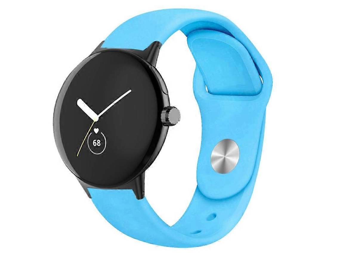 Pulseira De Silicone Com Fecho Invertido Em Cor Sólida Para Google Pixel Watch
