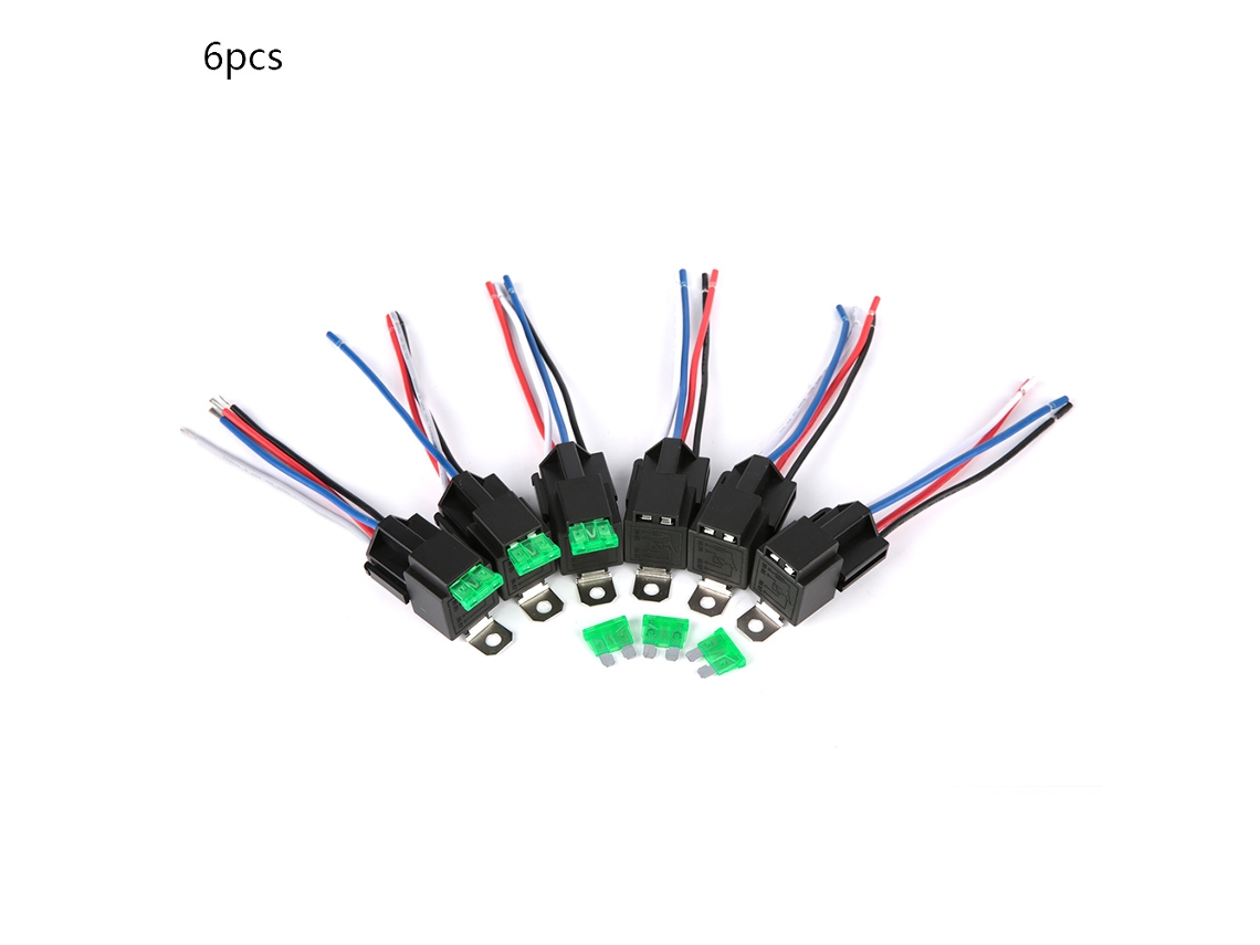 Conjunto de cabos de relé com fusível 12v 30a 4 pinos S/MARCA