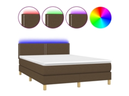 Box Spring Bed, Box Spring Beds Vidaxl Marrom Tecido (140 X 190 Cm)