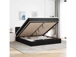 Vidaxl Estrutura De Cama Otomana Com Colchão 180x200 Cm Veludo Preto
