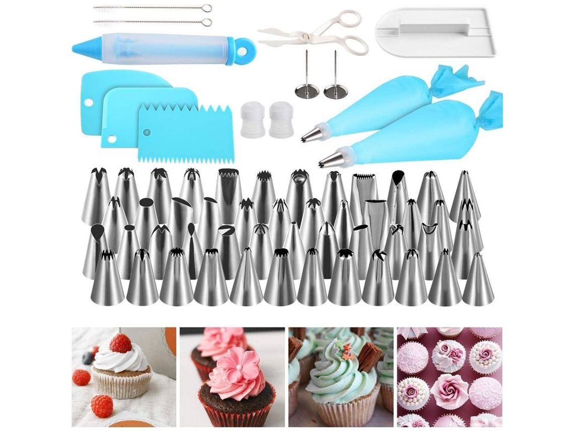 Set De 48 Boquillas De Acero Inoxidable, Bolsa De Repostería, Clavos Florales Y Accesorios Para Decorar Pasteles
