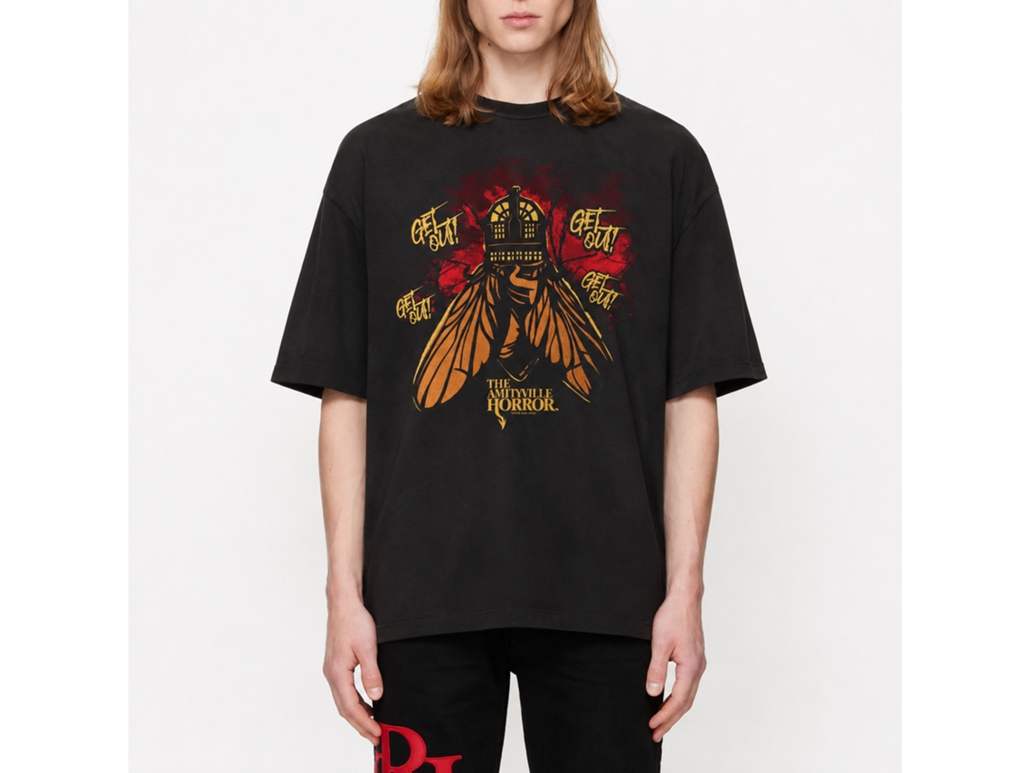 Rockinstone Amityville Horror Movie Get Out Black Adult Shirt Size:l