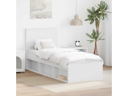Vidaxl Estrutura da Cama Branco 75 X 190 Cm Madeira de Pinheiro Sólida