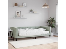Vidaxl Sofá-cama Com Colchão 100x200 Cm Veludo Cinzento-claro