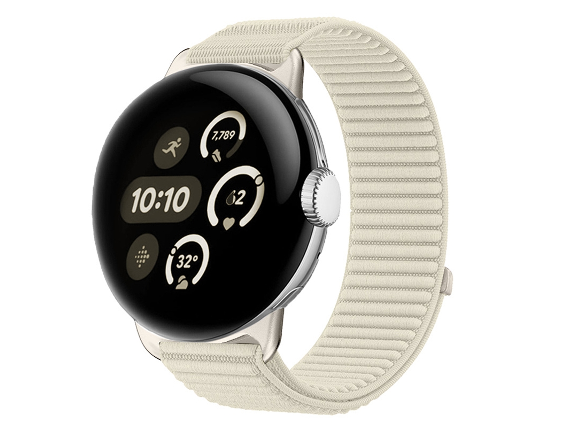 Pulseira para Google Pixel Watch 4/3, Trançado Nylon, 41mm（branco）czhmart