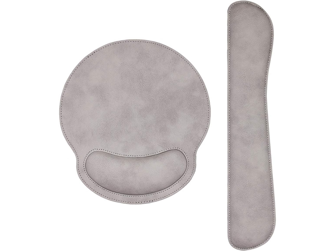 Mousepad De Couro Pu Com Suporte De Pulso Ergonômico Em Espuma Viscoelástica
