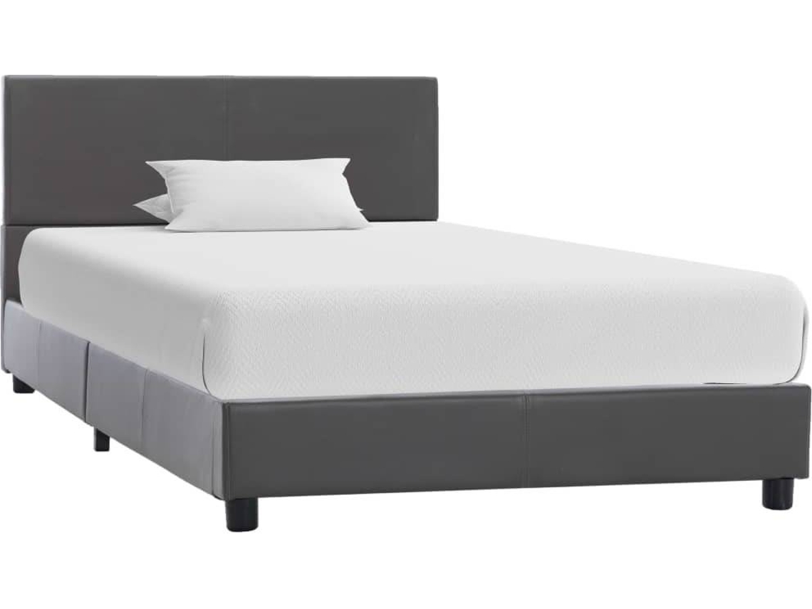 Bed Frame, Bed Frames Vidaxl Cinzeto Couro Artificial (90 X 200 Cm)