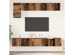 Vidaxl Conjunto De Móvel De Tv 5 Pcs Madeira Antiga Madeira Processada