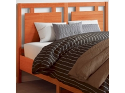 Cabecero de 135 cm en madera maciza de pino, color marrón miel