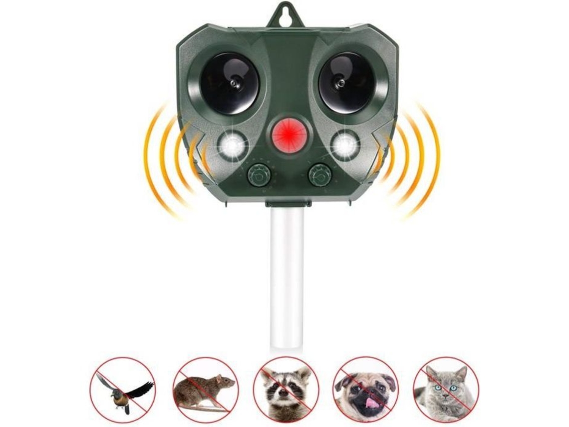 Repelente solar para gatos, repelente ultrassônico para gatos, Praga, repelente ultrassônico para gatos com sensibilidade externa e frequência ajustável, Changm
