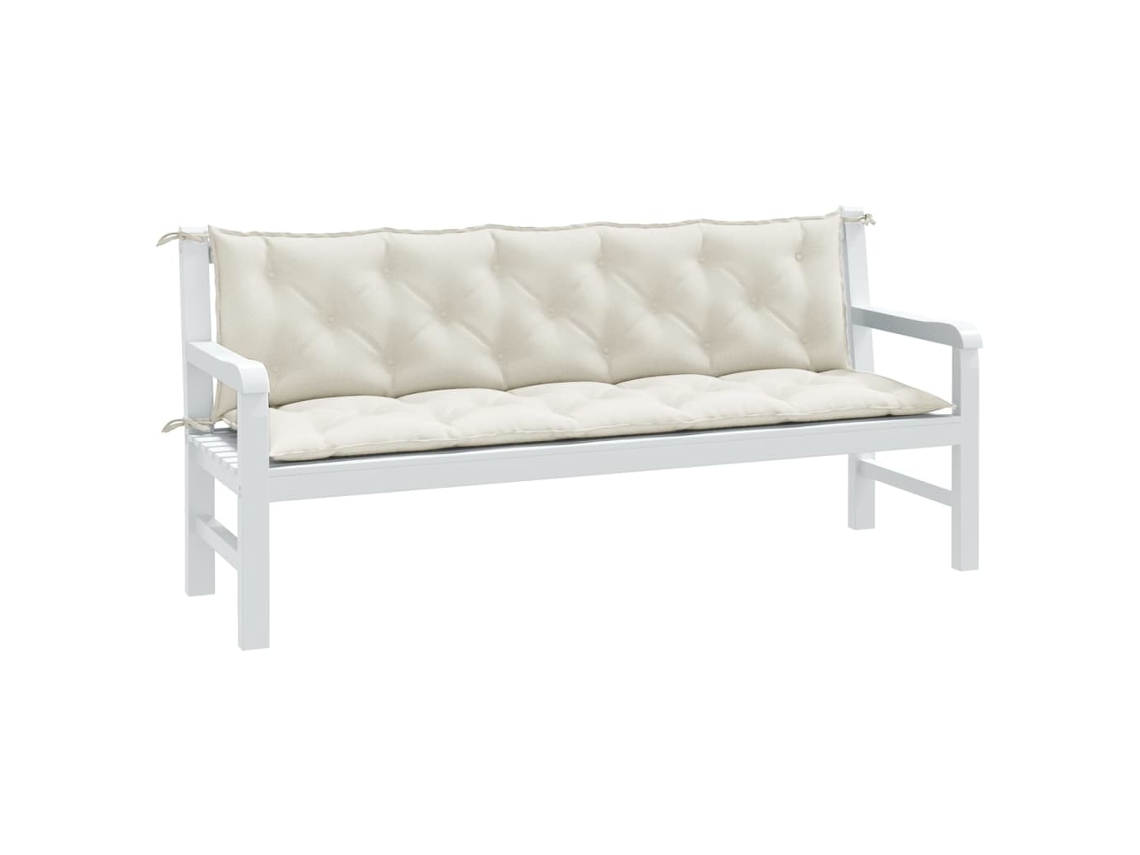 Vidaxl Almofadões Banco Jardim 2pcs 180x50x7cm Mesclado Tecido Creme