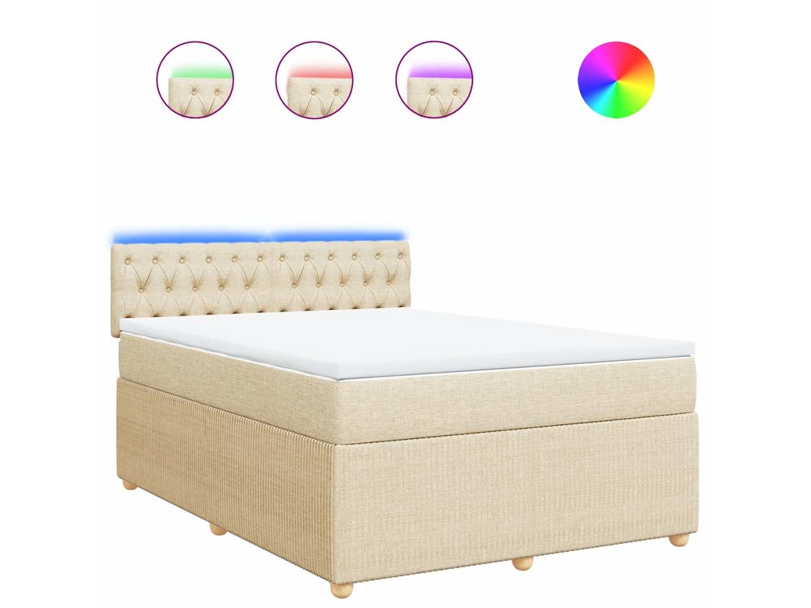Box Spring Bed, Box Spring Beds Vidaxl Creme Tecido (160 X 200 Cm)