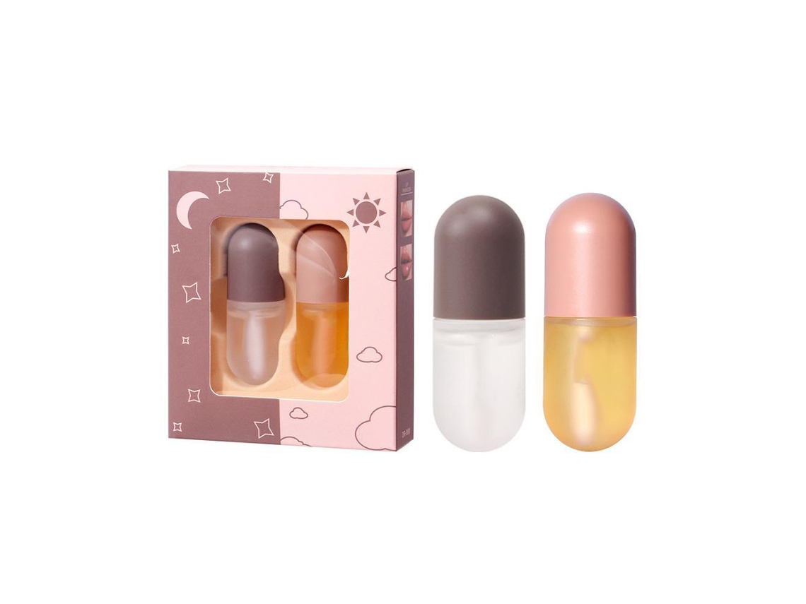 2 Pcs Aumentador De Lábios Para Lábios Mais Cheios E Hidratados Com Colágeno E Vitamina E