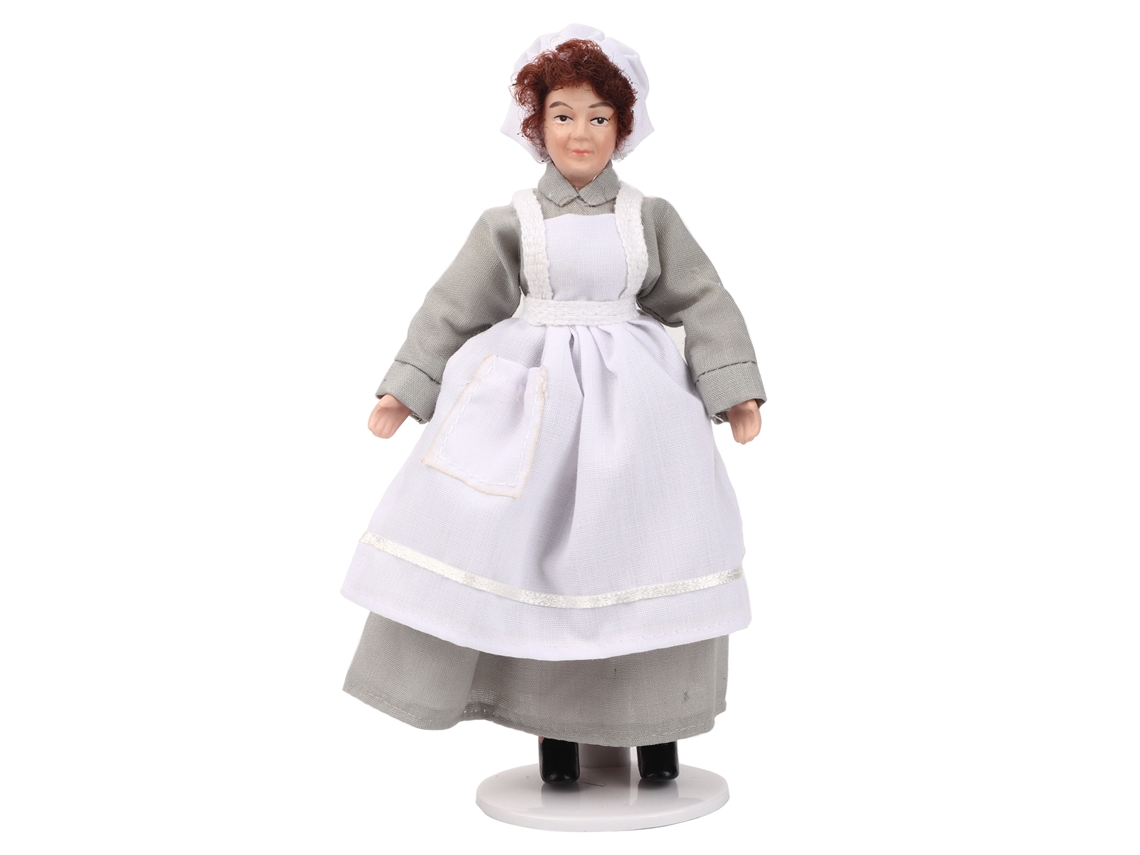 Ats muñeco de Porcelana Miniatsura Chef Sirviente Acessório para Casa de Boneca Miniatsura